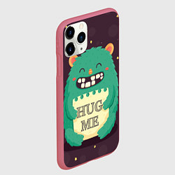 Чехол iPhone 11 Pro матовый Monster: Hug me, цвет: 3D-малиновый — фото 2
