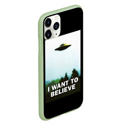 Чехол iPhone 11 Pro матовый I Want To Believe, цвет: 3D-салатовый — фото 2