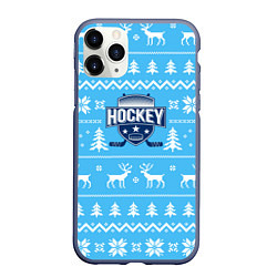 Чехол iPhone 11 Pro матовый Hockey League, цвет: 3D-серый