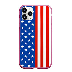 Чехол iPhone 11 Pro матовый American Patriot, цвет: 3D-малиновый