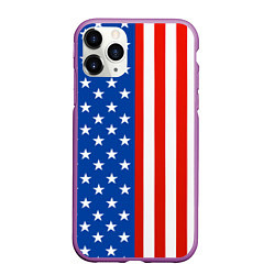 Чехол iPhone 11 Pro матовый American Patriot, цвет: 3D-фиолетовый