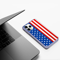 Чехол iPhone 11 Pro матовый American Patriot, цвет: 3D-светло-сиреневый — фото 2