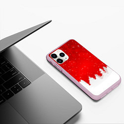 Чехол iPhone 11 Pro матовый Christmas pattern, цвет: 3D-розовый — фото 2