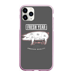 Чехол iPhone 11 Pro матовый Fresh Year 2019, цвет: 3D-розовый