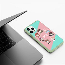 Чехол iPhone 11 Pro матовый BTS Boys, цвет: 3D-салатовый — фото 2