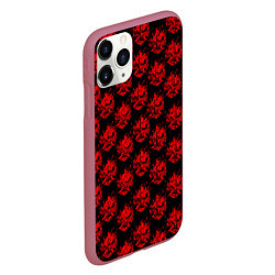 Чехол iPhone 11 Pro матовый Cyberpunk 2077: Samurai Pattern, цвет: 3D-малиновый — фото 2