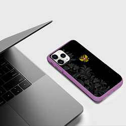Чехол iPhone 11 Pro матовый Герб России и орнамент, цвет: 3D-фиолетовый — фото 2