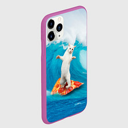 Чехол iPhone 11 Pro матовый Кот-серфер, цвет: 3D-фиолетовый — фото 2