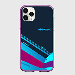 Чехол iPhone 11 Pro матовый Cyberpunk 2077, цвет: 3D-фиолетовый