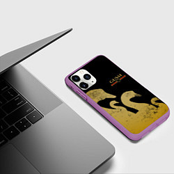 Чехол iPhone 11 Pro матовый GUSSI: Gold Edition, цвет: 3D-фиолетовый — фото 2
