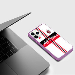 Чехол iPhone 11 Pro матовый AC Milan: White Form, цвет: 3D-фиолетовый — фото 2