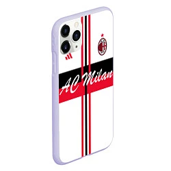 Чехол iPhone 11 Pro матовый AC Milan: White Form, цвет: 3D-светло-сиреневый — фото 2