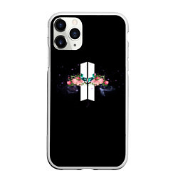 Чехол iPhone 11 Pro матовый BTS: Floral Minimalist, цвет: 3D-белый