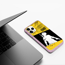 Чехол iPhone 11 Pro матовый PUBG: Yellow Grunge, цвет: 3D-розовый — фото 2