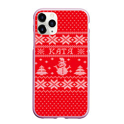 Чехол iPhone 11 Pro матовый Новогодняя Катя, цвет: 3D-розовый