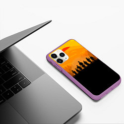 Чехол iPhone 11 Pro матовый Red Dead Redemption: Orange Sun, цвет: 3D-фиолетовый — фото 2