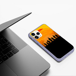 Чехол iPhone 11 Pro матовый Red Dead Redemption: Orange Sun, цвет: 3D-светло-сиреневый — фото 2