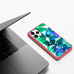 Чехол iPhone 11 Pro матовый Зеленые тропики, цвет: 3D-красный — фото 2