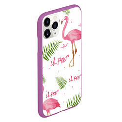 Чехол iPhone 11 Pro матовый Lil Peep: Pink Flamingo, цвет: 3D-фиолетовый — фото 2