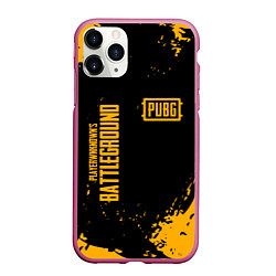 Чехол iPhone 11 Pro матовый PUBG: Black Fashion, цвет: 3D-малиновый