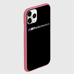 Чехол iPhone 11 Pro матовый BMW PERFORMANCE ЧЁРНЫЙ БМВ, цвет: 3D-малиновый — фото 2