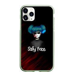 Чехол iPhone 11 Pro матовый Sally Face окровавленное лицо, цвет: 3D-салатовый