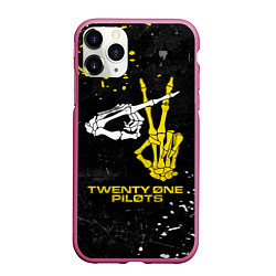 Чехол iPhone 11 Pro матовый TOP: Skeleton Clique, цвет: 3D-малиновый