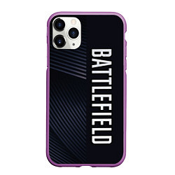 Чехол iPhone 11 Pro матовый BATTLEFIELD: Black Style, цвет: 3D-фиолетовый