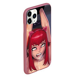 Чехол iPhone 11 Pro матовый Ahegao, цвет: 3D-малиновый — фото 2