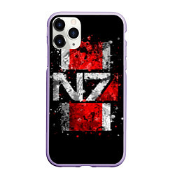 Чехол iPhone 11 Pro матовый Mass Effect N7, цвет: 3D-светло-сиреневый