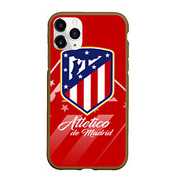 Чехол iPhone 11 Pro матовый ФК Атлетико Мадрид, цвет: 3D-коричневый