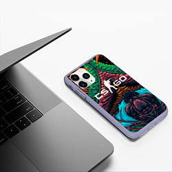 Чехол iPhone 11 Pro матовый CS GO hyper beast skin, цвет: 3D-светло-сиреневый — фото 2