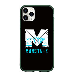 Чехол iPhone 11 Pro матовый MONSTA X, цвет: 3D-темно-зеленый