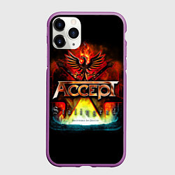 Чехол iPhone 11 Pro матовый Accept: Flame Eagle, цвет: 3D-фиолетовый