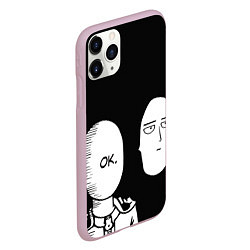 Чехол iPhone 11 Pro матовый Saitama: One-Punch Man, цвет: 3D-розовый — фото 2