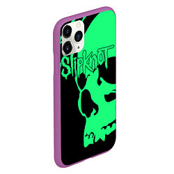 Чехол iPhone 11 Pro матовый Slipknot: Acid Skull, цвет: 3D-фиолетовый — фото 2