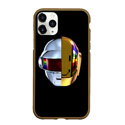 Чехол iPhone 11 Pro матовый Daft Punk: Smile Helmet, цвет: 3D-коричневый