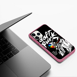 Чехол iPhone 11 Pro матовый Daft Punk: Our work is never over, цвет: 3D-малиновый — фото 2