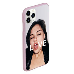 Чехол iPhone 11 Pro матовый Sasha Grey: LOVE, цвет: 3D-розовый — фото 2