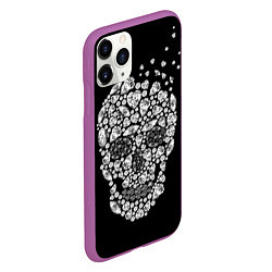 Чехол iPhone 11 Pro матовый Diamond Skull, цвет: 3D-фиолетовый — фото 2