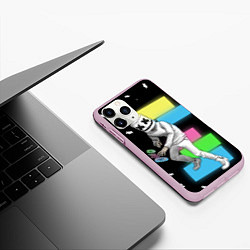 Чехол iPhone 11 Pro матовый Marshmello 80's, цвет: 3D-розовый — фото 2