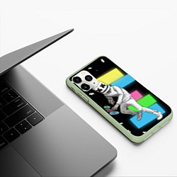 Чехол iPhone 11 Pro матовый Marshmello 80's, цвет: 3D-салатовый — фото 2
