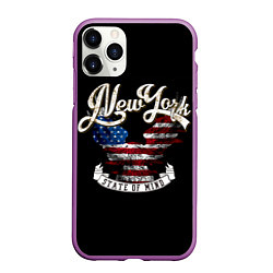 Чехол iPhone 11 Pro матовый New York, state of mind, цвет: 3D-фиолетовый