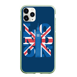 Чехол iPhone 11 Pro матовый London: Great Britain, цвет: 3D-салатовый