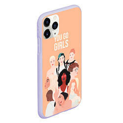 Чехол iPhone 11 Pro матовый You go Girls, цвет: 3D-светло-сиреневый — фото 2