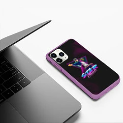 Чехол iPhone 11 Pro матовый JoJo: Star Platinum, цвет: 3D-фиолетовый — фото 2