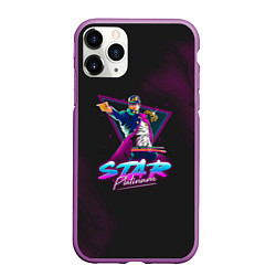 Чехол iPhone 11 Pro матовый JoJo: Star Platinum, цвет: 3D-фиолетовый