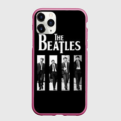 Чехол iPhone 11 Pro матовый The Beatles: Black Side, цвет: 3D-малиновый