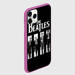 Чехол iPhone 11 Pro матовый The Beatles: Black Side, цвет: 3D-фиолетовый — фото 2