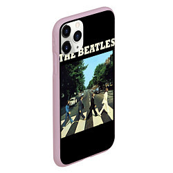 Чехол iPhone 11 Pro матовый The Beatles: Abbey Road, цвет: 3D-розовый — фото 2